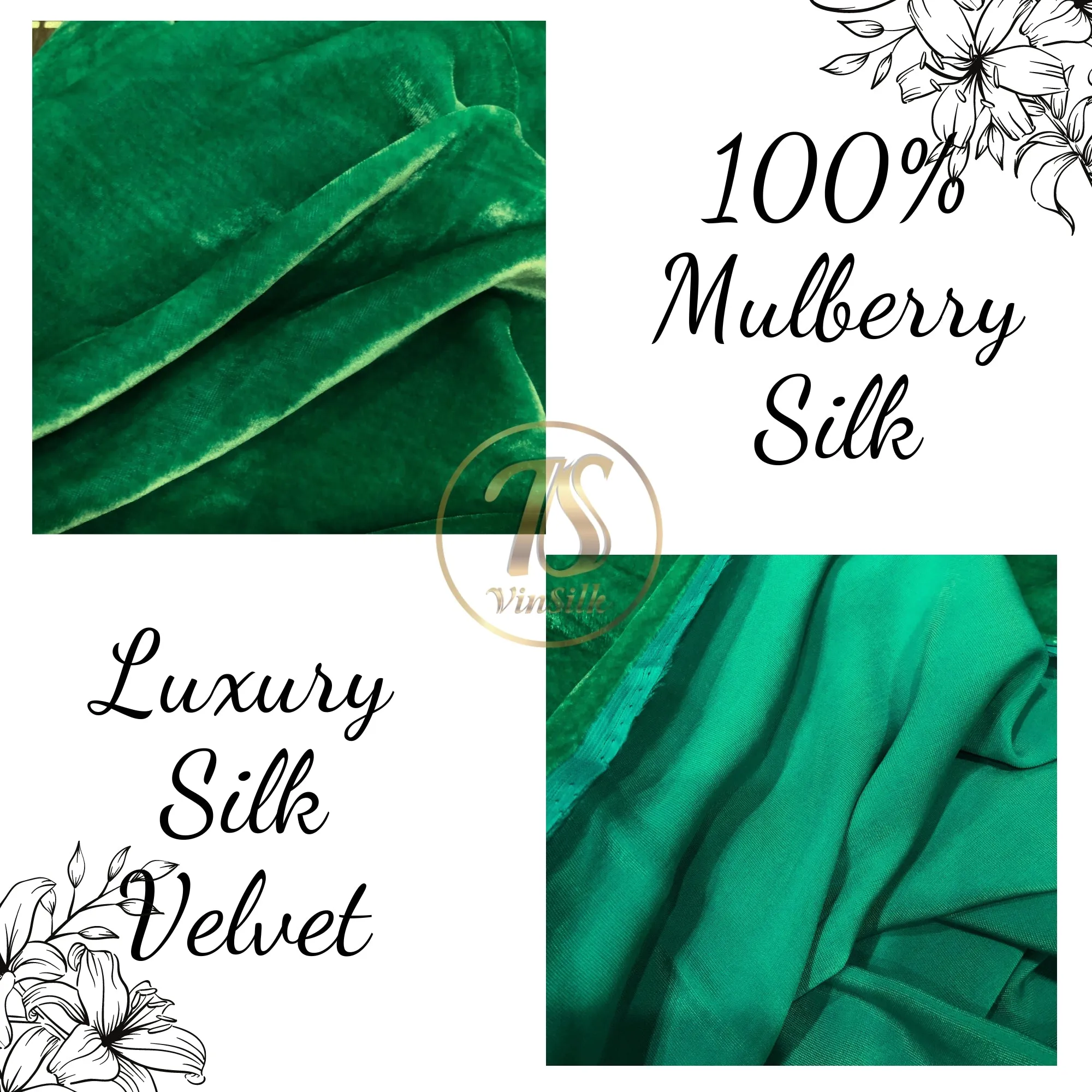 100% MULBERRY SILK VELVET fabric by the yard - Silk Velvet for Dress, Skirt, High End Garment - Silk apparel fabric - Green velvet