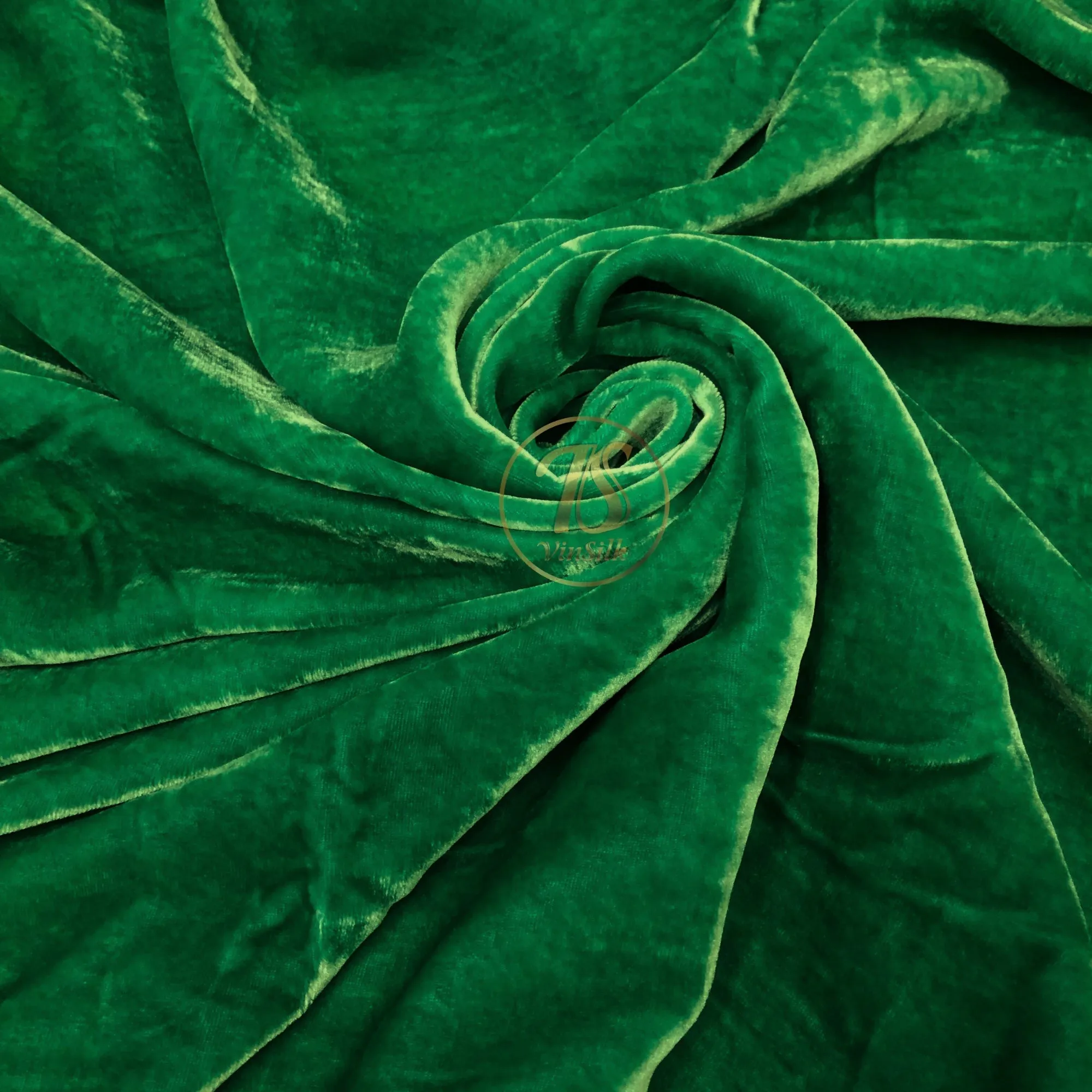 100% MULBERRY SILK VELVET fabric by the yard - Silk Velvet for Dress, Skirt, High End Garment - Silk apparel fabric - Green velvet