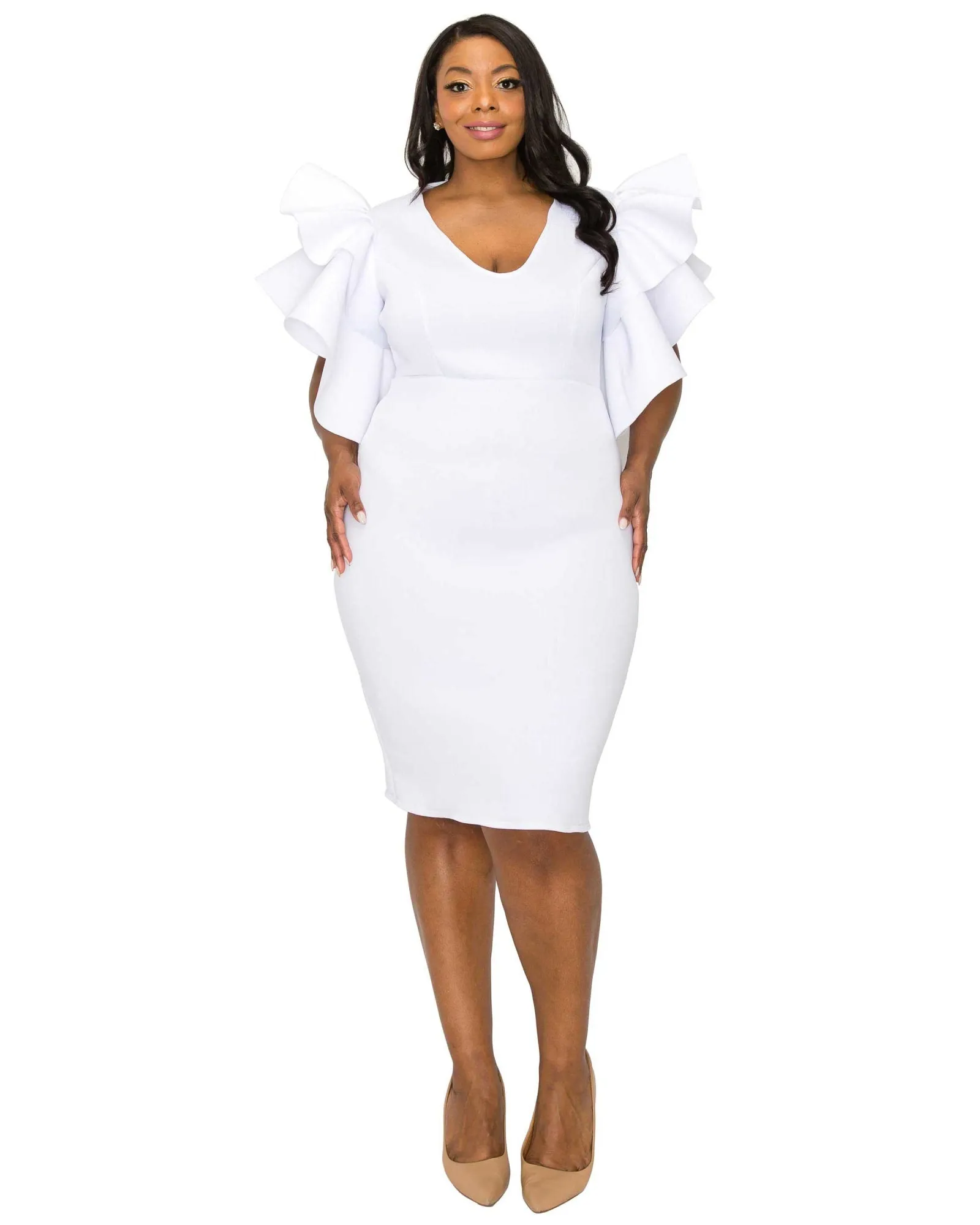 Aaliyah Statement Dress | White