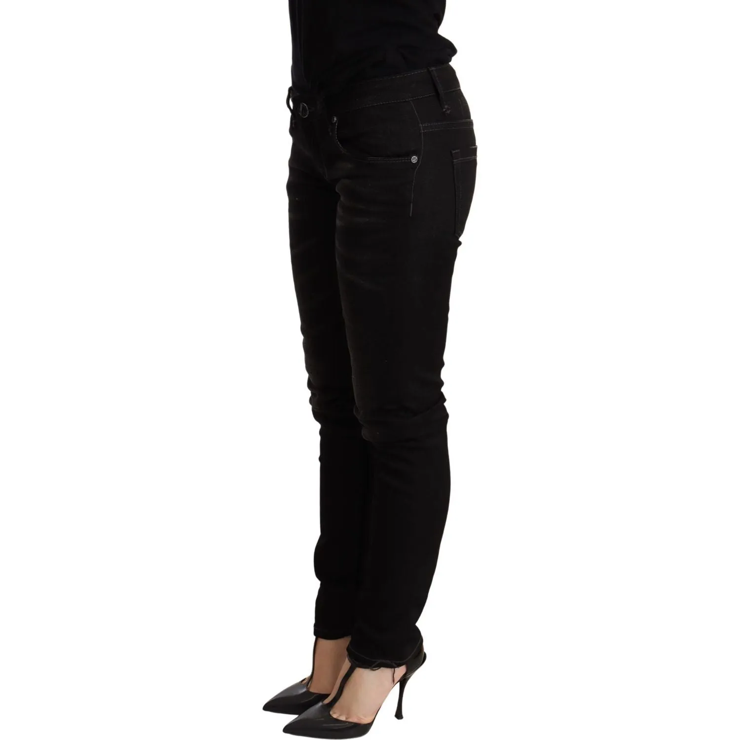 Acht Chic Black Low Waist Skinny Denim