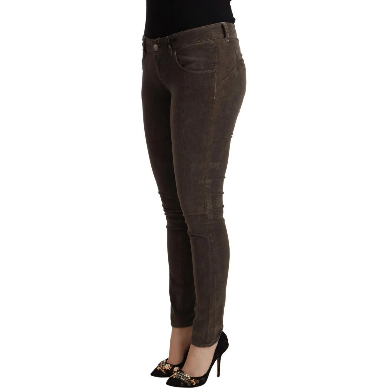 Acht Chic Slim Fit Brown Skinny Jeans