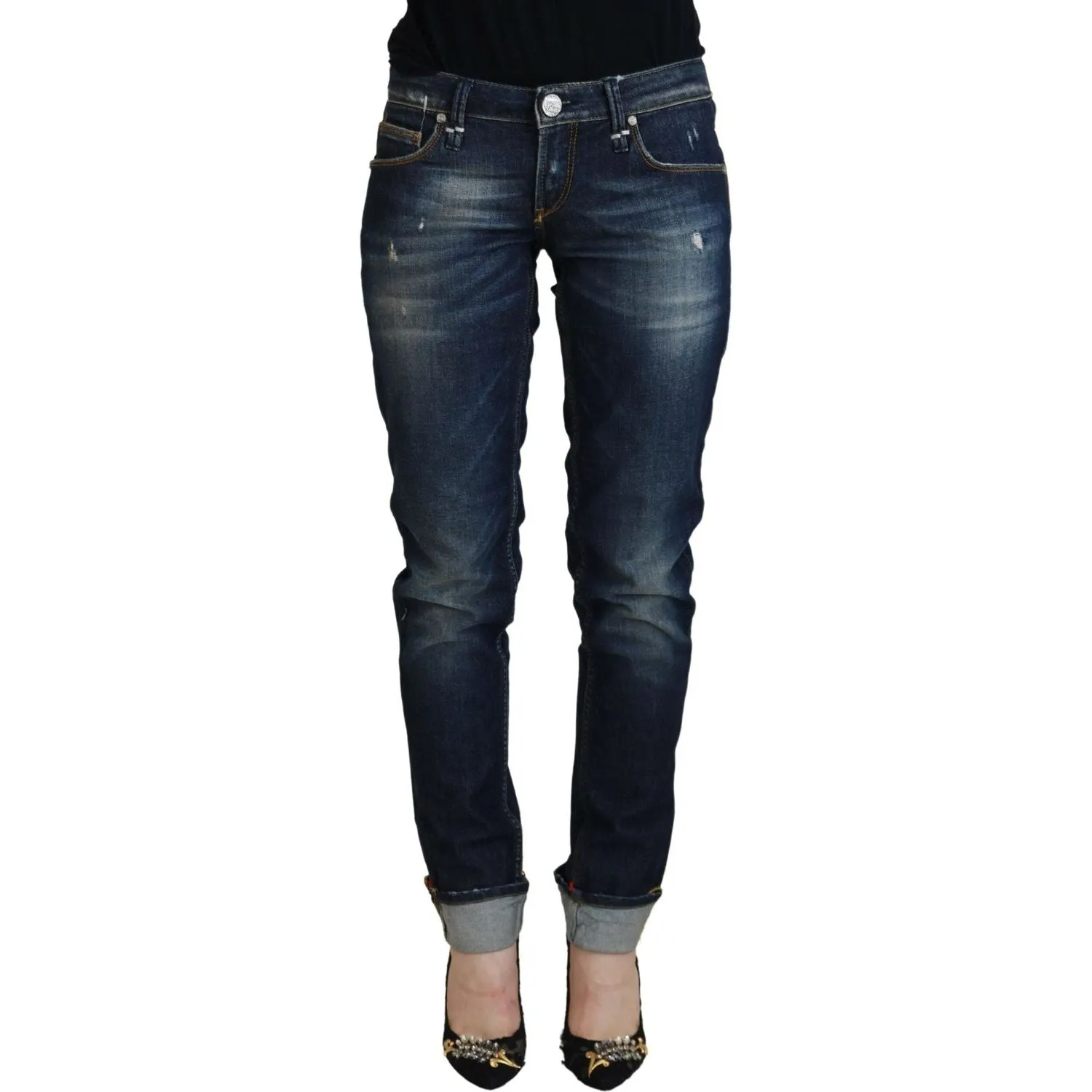 Acht Elegant Slim Fit Low Waist Denim Pants