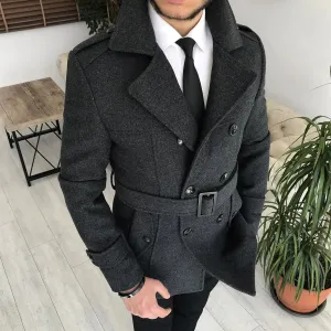 Arctic Charcoal Double Breasted Coat by ITALIAN VEGA®