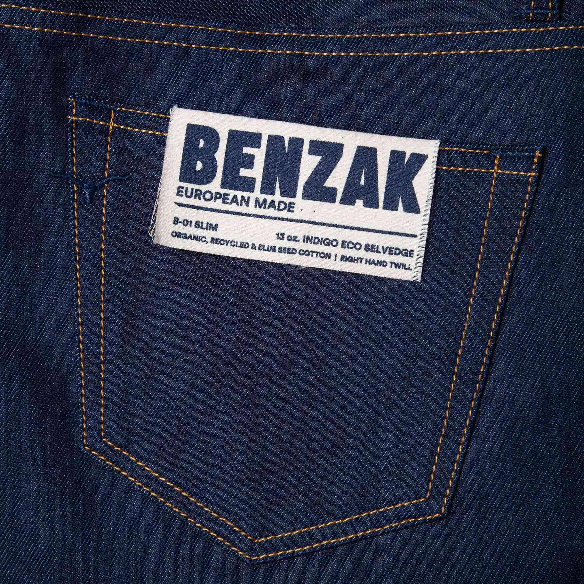 B-01 SLIM 13 oz. indigo eco selvedge