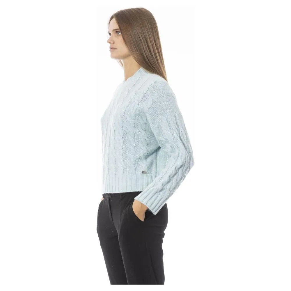 Baldinini Trend Light Blue Wool Women Sweater