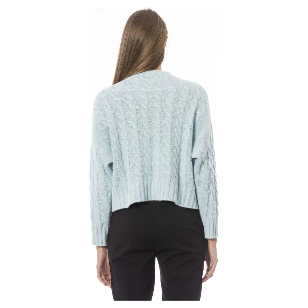 Baldinini Trend Light Blue Wool Women Sweater