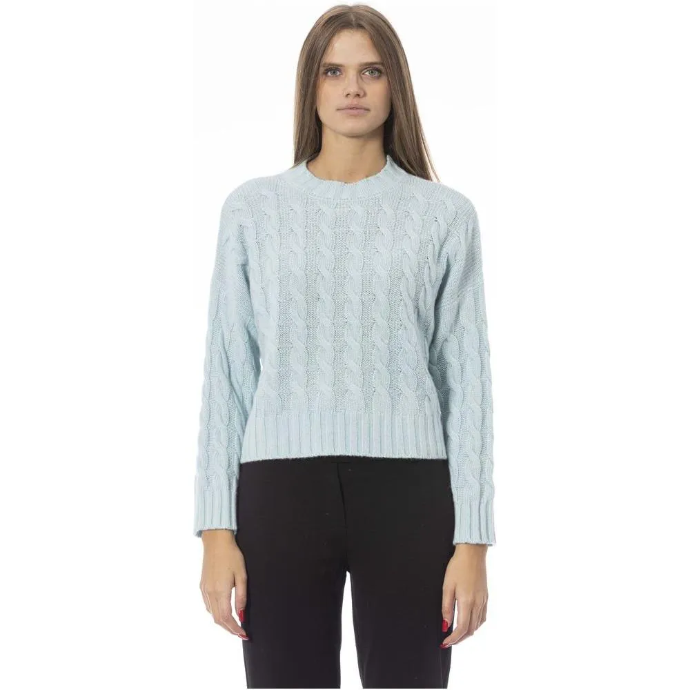 Baldinini Trend Light Blue Wool Women Sweater