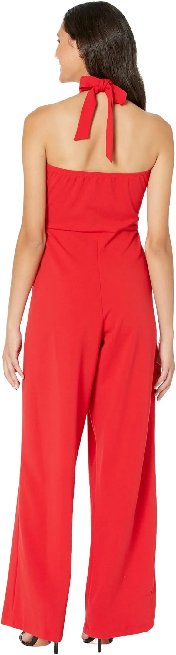 Bebe Ruffle Tie Jumpsuit, Red