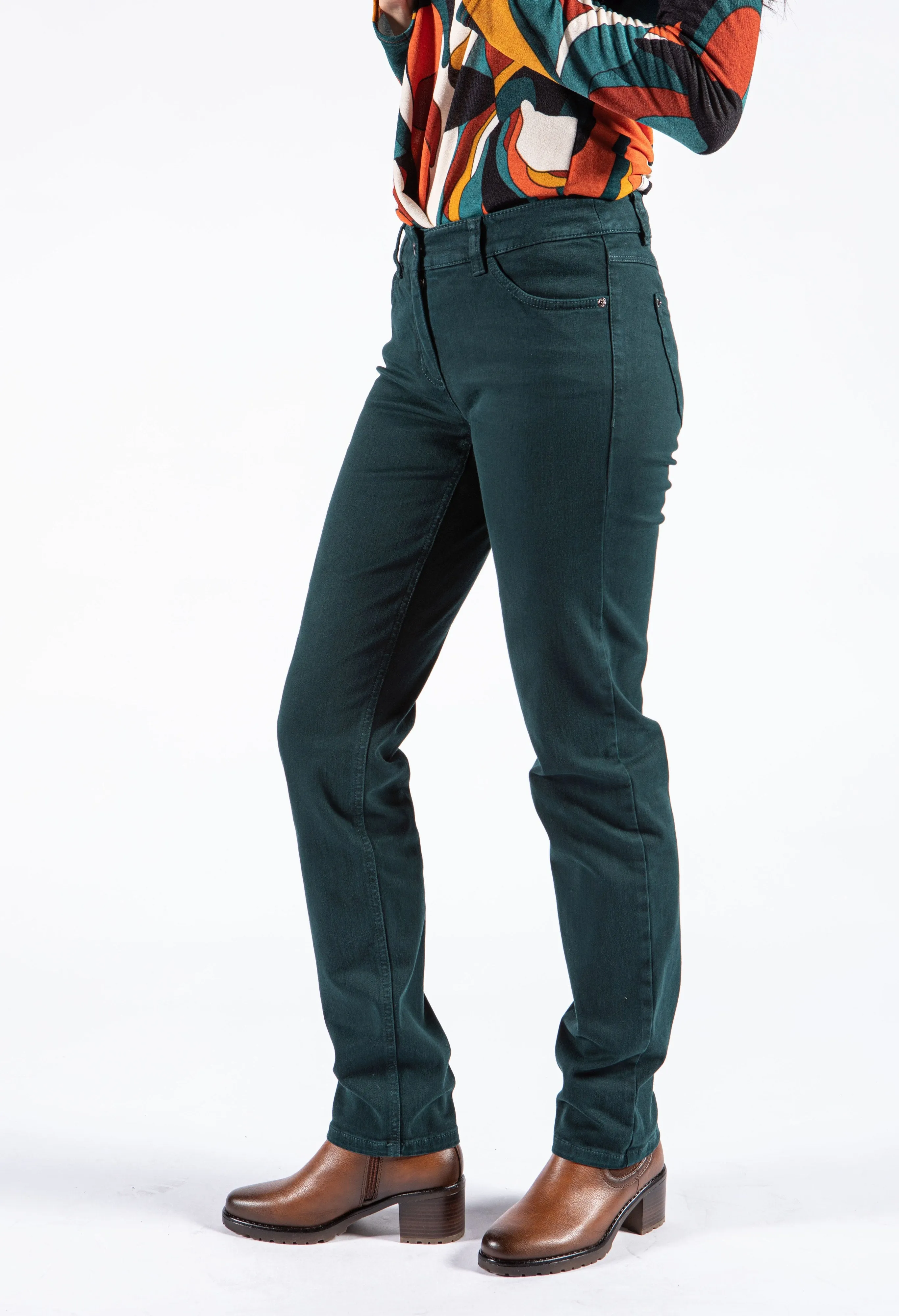 Best4Me Slim Fit Jeans in Deep Green