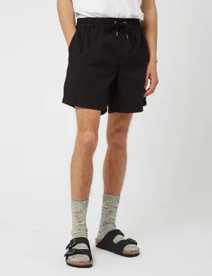 Bhode Drawstring Shorts (Seersucker) - Black