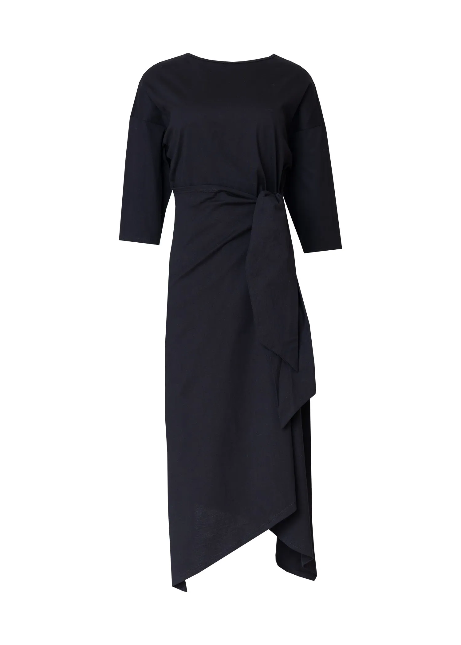 Black Tie Front T-Shirt Dress