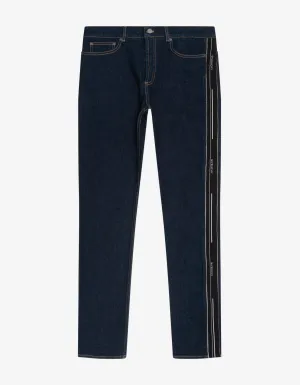 Blue Slim Jeans with Logo Bands