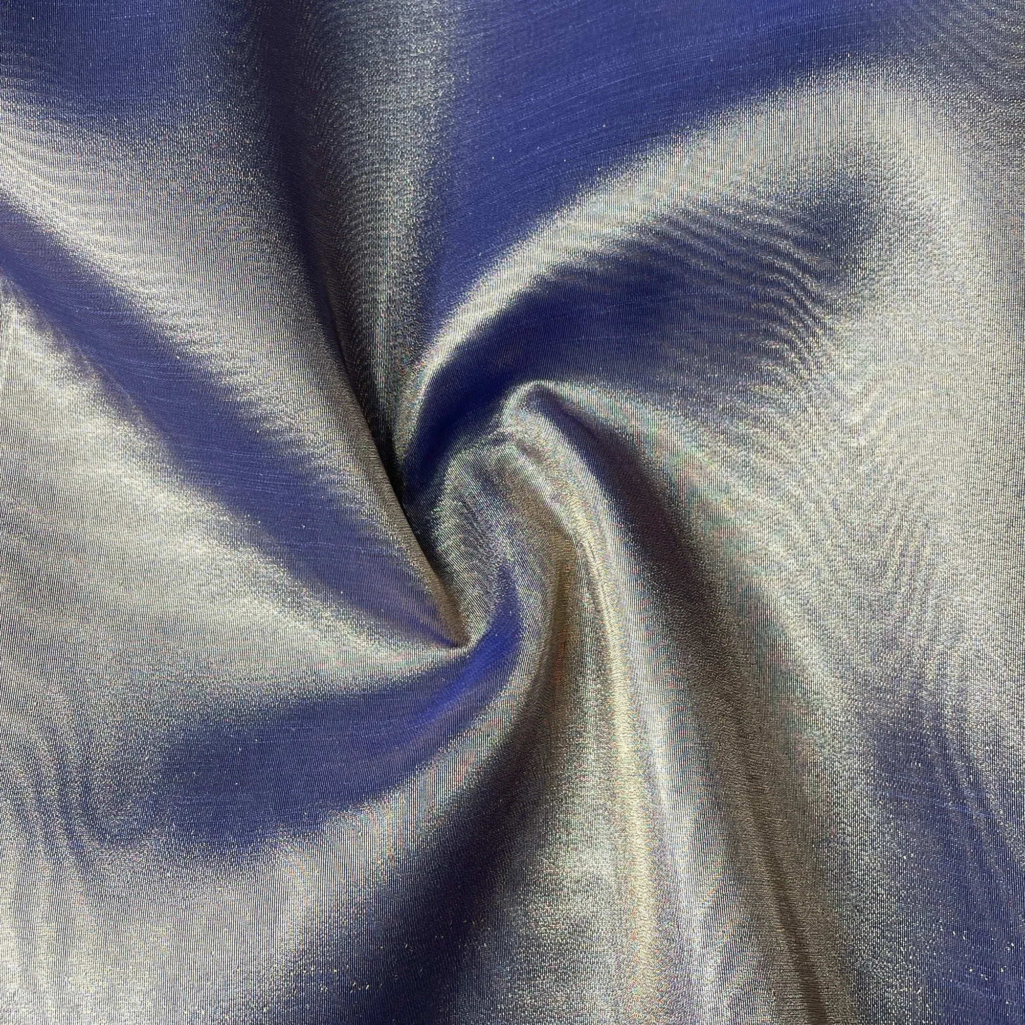 Blue Solid Plain Tissue Fabric 18755