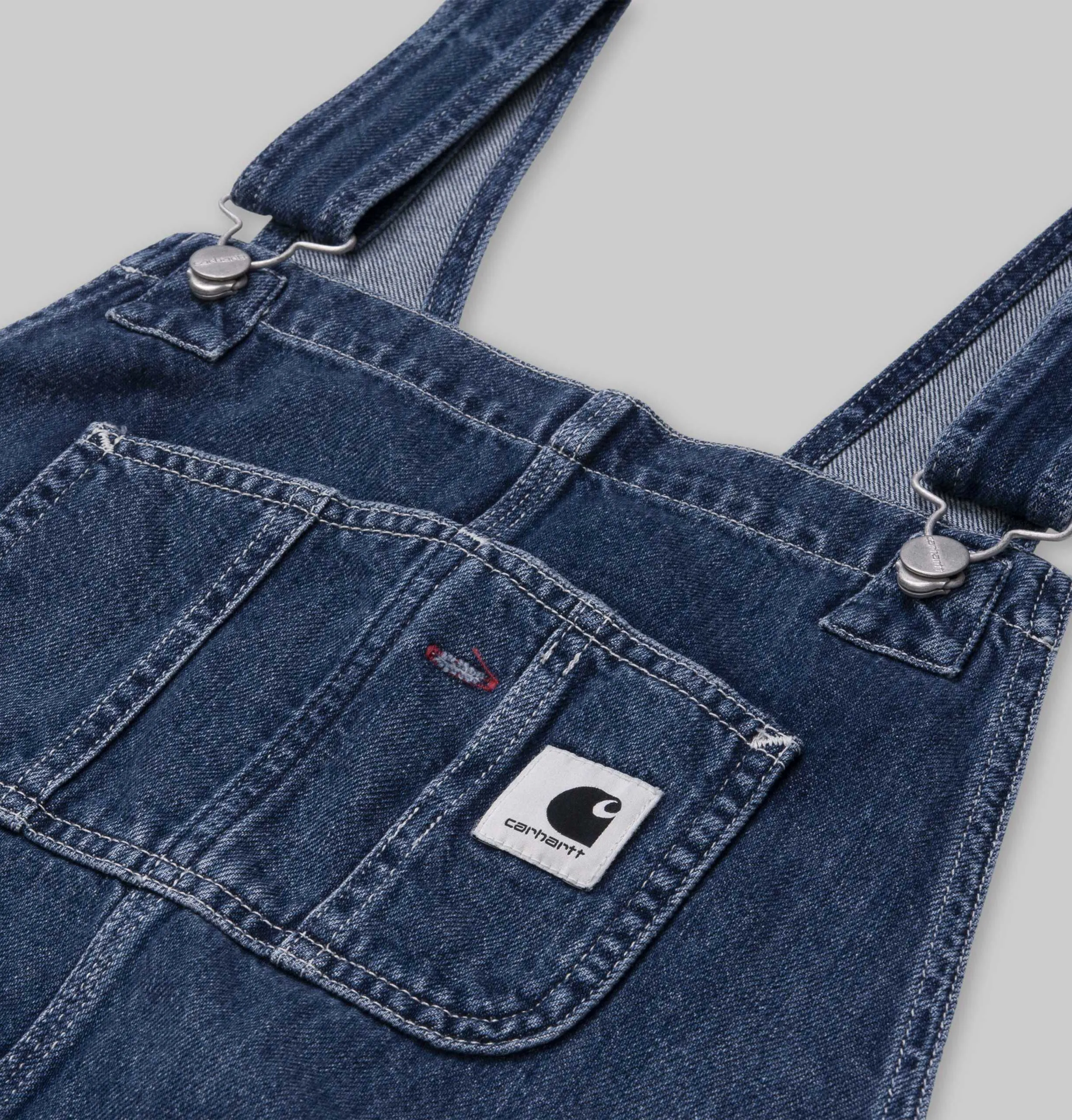 Carhartt WIP W' Bib Overall – Straight – Blue – Dark Stone Washed