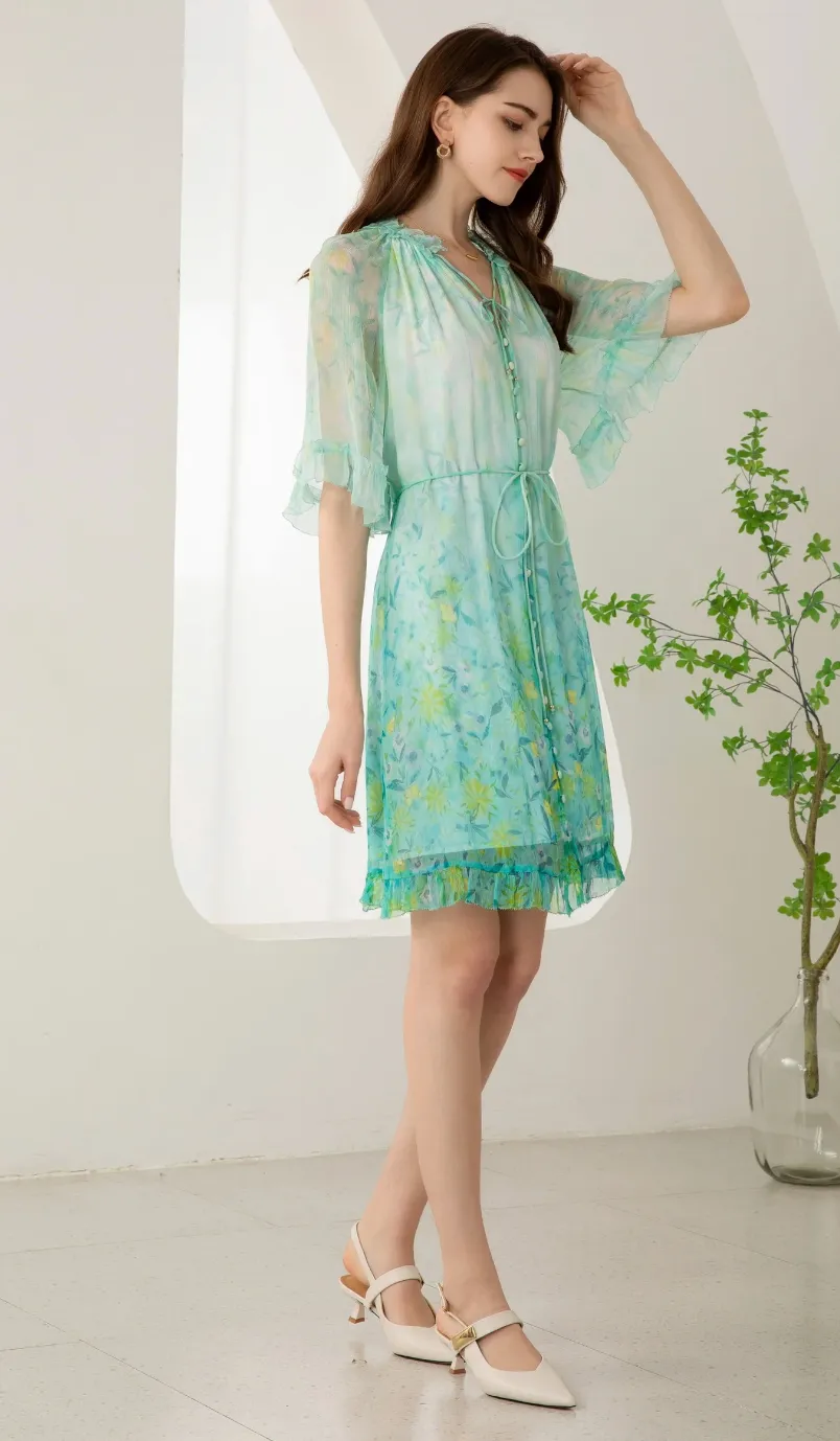 Carina Short Silk Dress