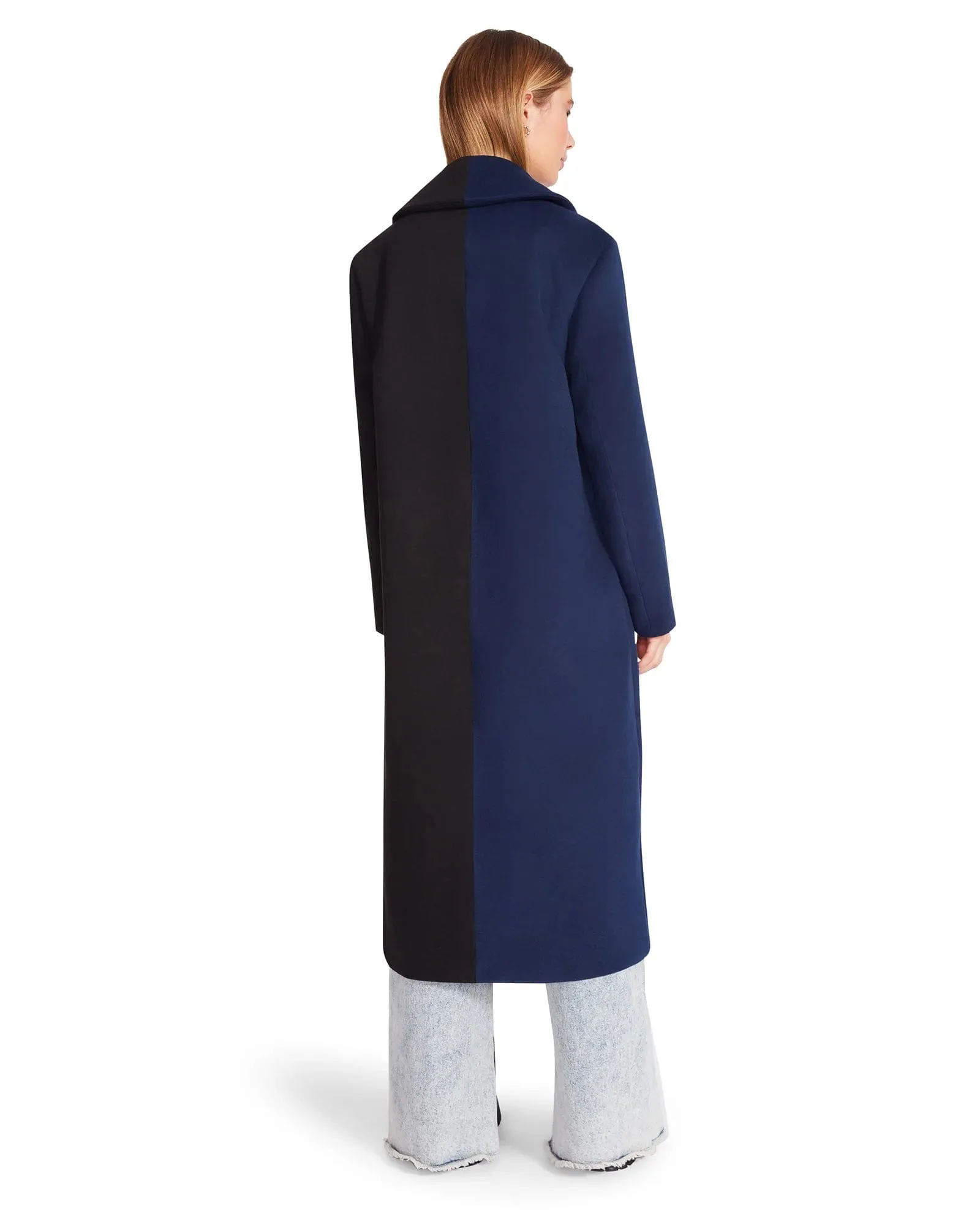 Caroline Colorblock Trench Jacket Navy