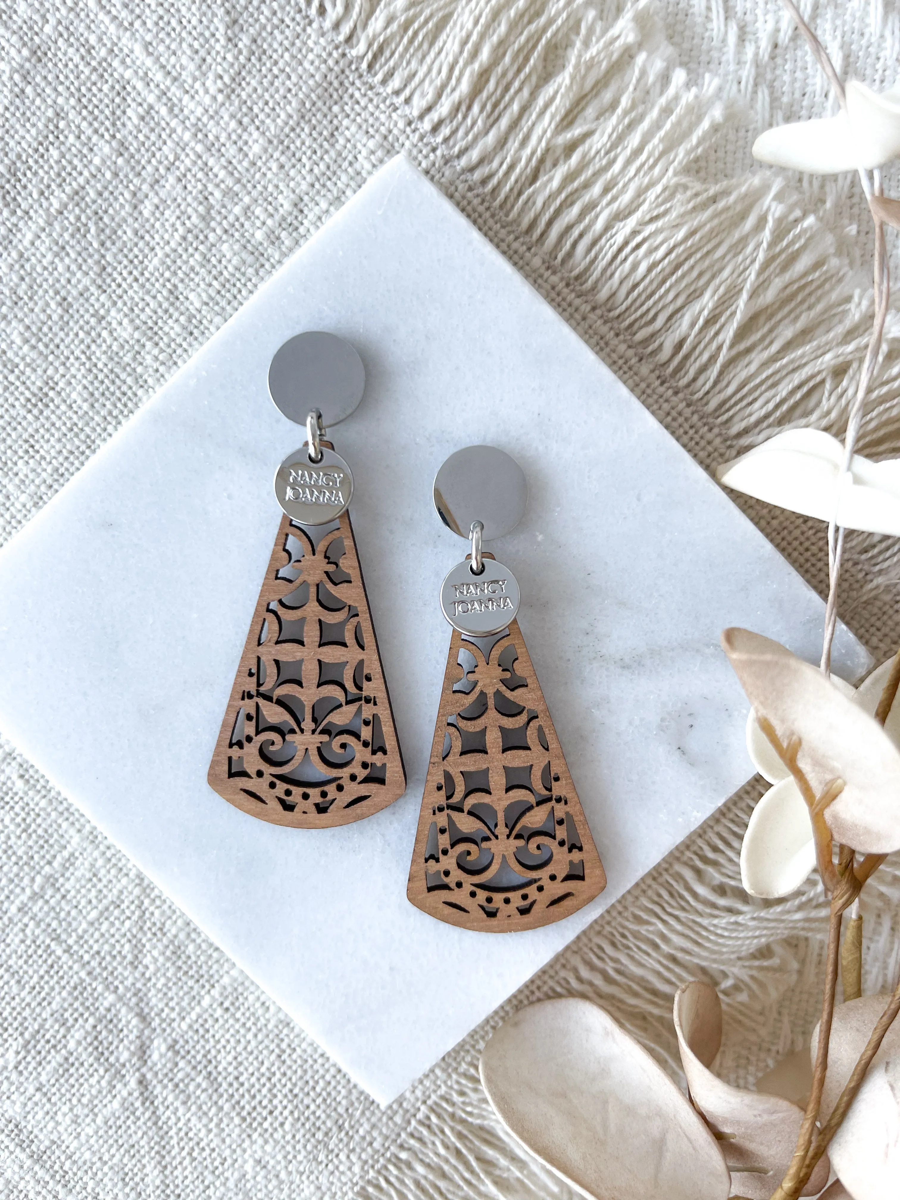 Cathedral Wooden Drop Earrings