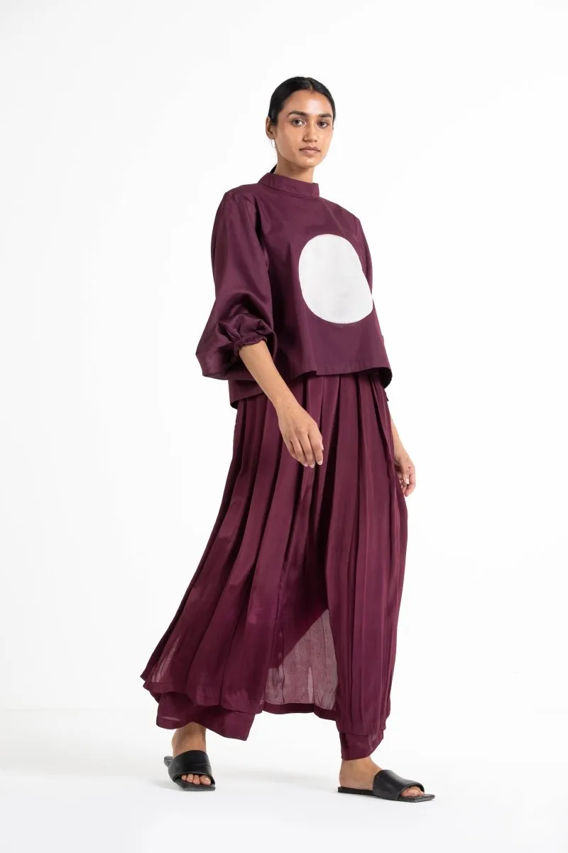 Circle Top Co-ord Wine