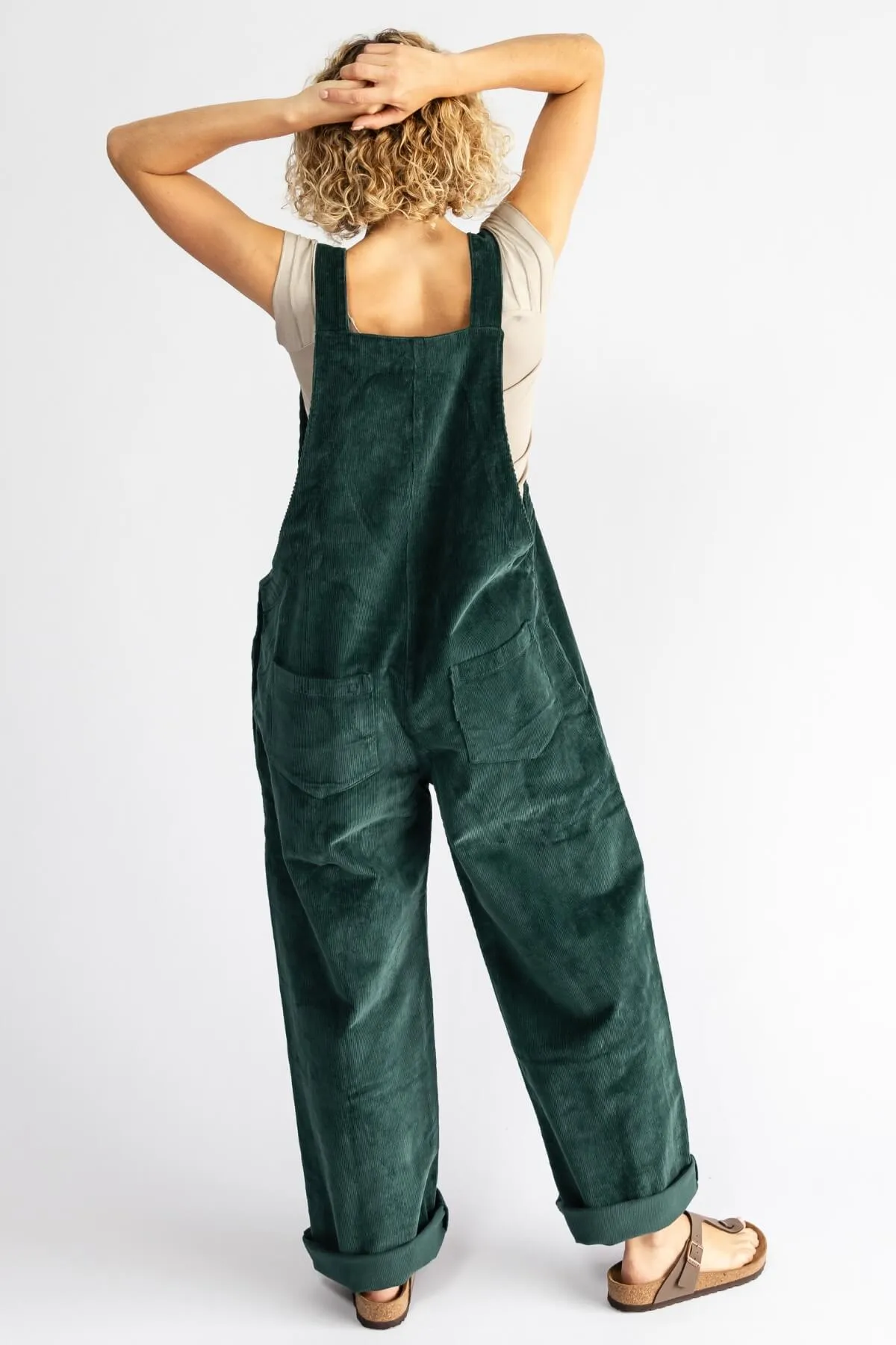 Corduroy Overalls - Midnight Teal