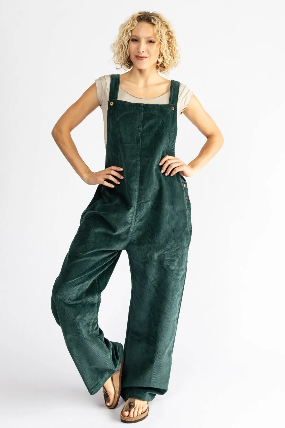 Corduroy Overalls - Midnight Teal