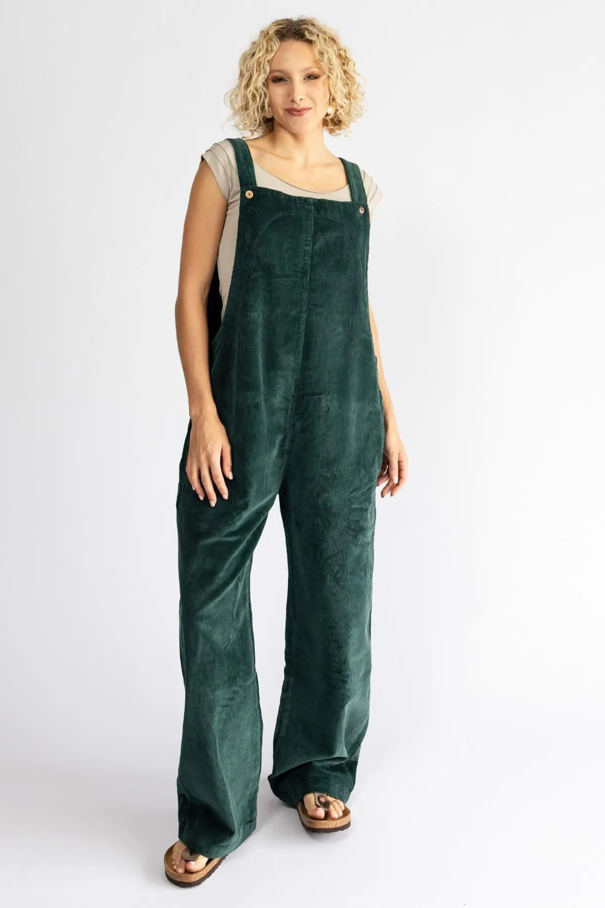 Corduroy Overalls - Midnight Teal