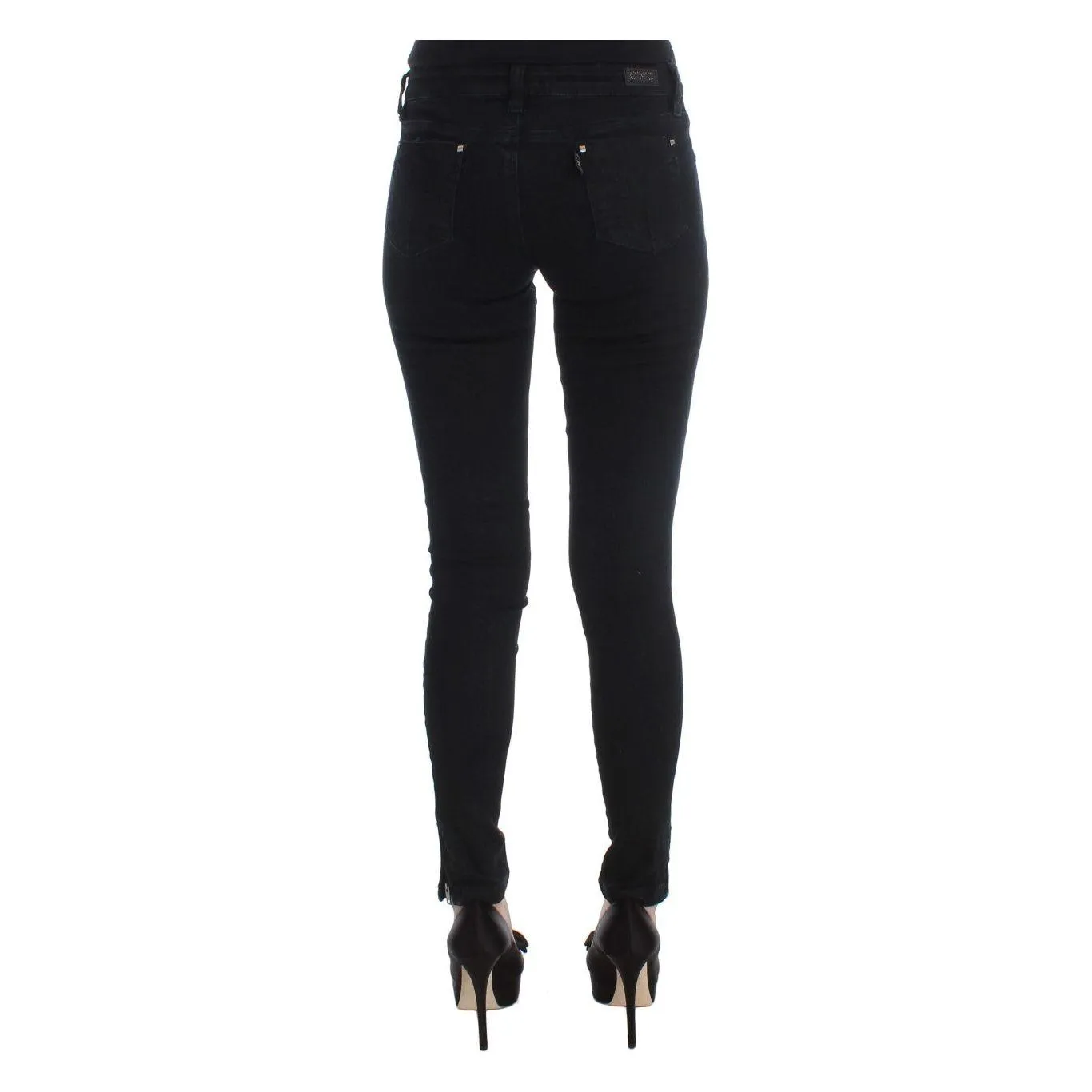 Costume National Sleek Black Slim Fit Designer Jeans