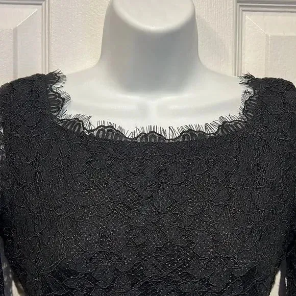 Diane Von Furstenburg Black Lace Dress Size 2 ASO Meghan Markle