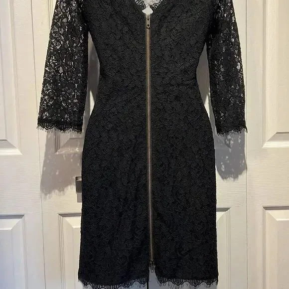 Diane Von Furstenburg Black Lace Dress Size 2 ASO Meghan Markle