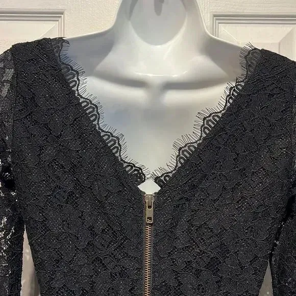 Diane Von Furstenburg Black Lace Dress Size 2 ASO Meghan Markle