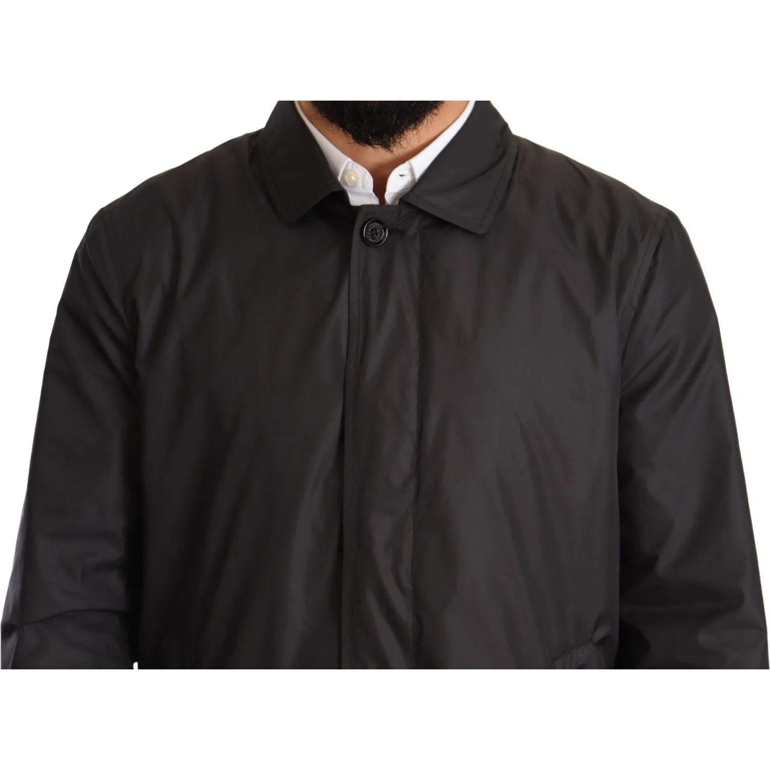 Dolce & Gabbana Elegant Black Trench Coat for Sophisticated Men