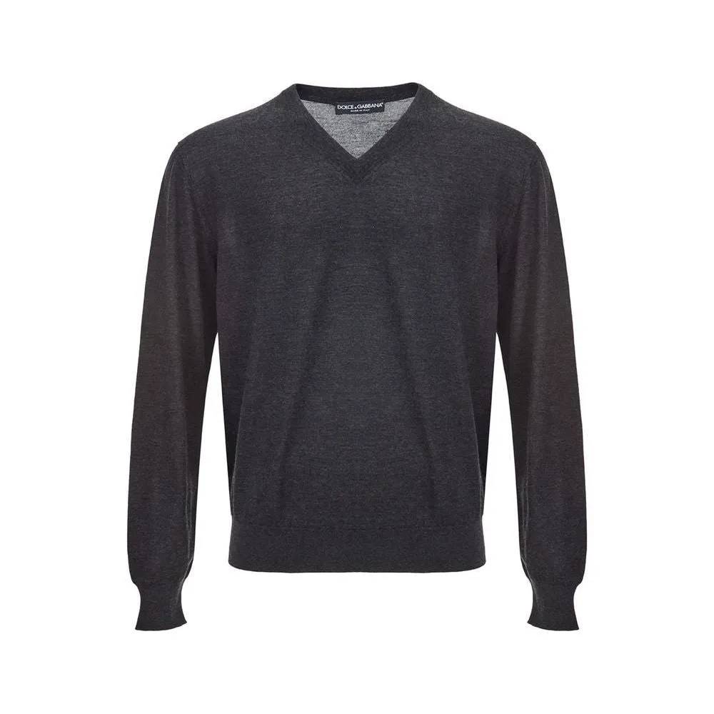 Dolce & Gabbana Elegant Gray Cashmere Sweater for Men