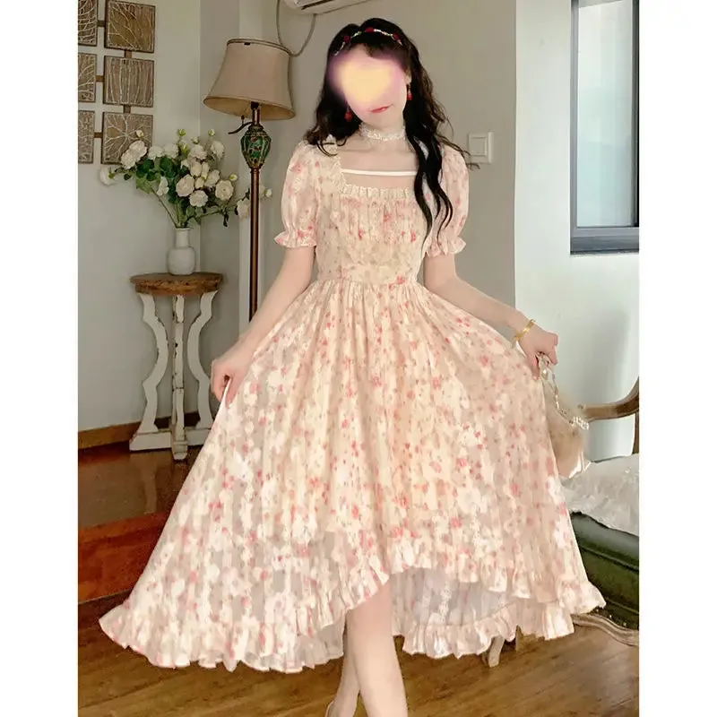 DressBetty - 2024 Elegant Lolita Party Women Korean Fashion Holiday Floral Dress