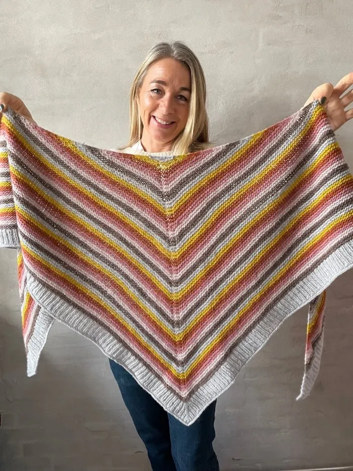 Easy Peasy striped shawl by Önling, No 15 knitting kit