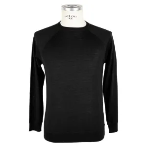 Emilio Romanelli Black Wool Men Sweater