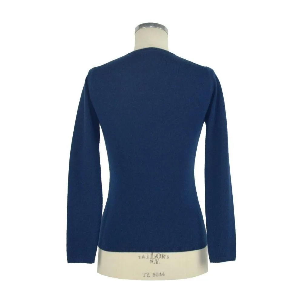 Emilio Romanelli Blue Cashmere Women Sweater