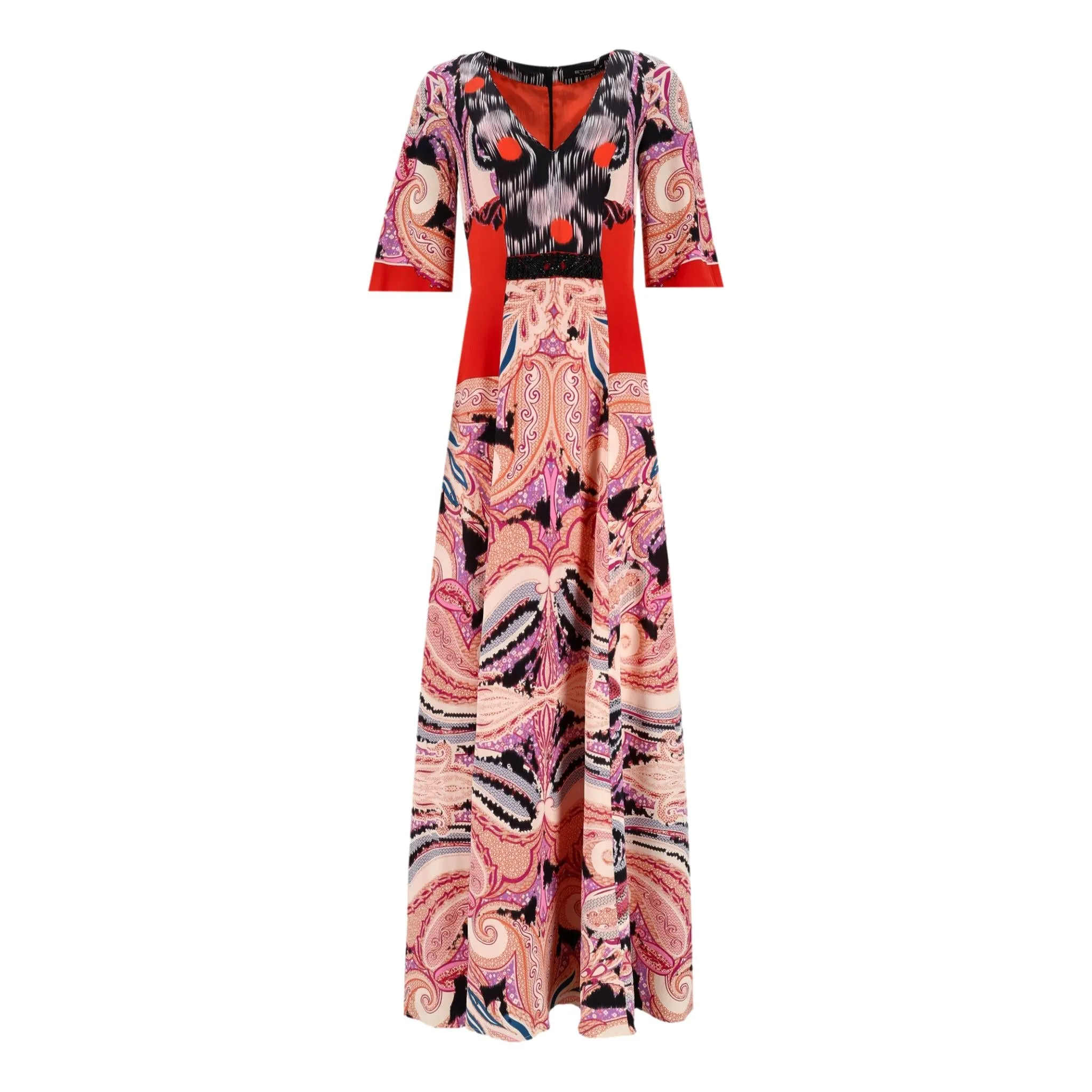 Etro Paisley Print Silk Maxi Dress. Size 42IT