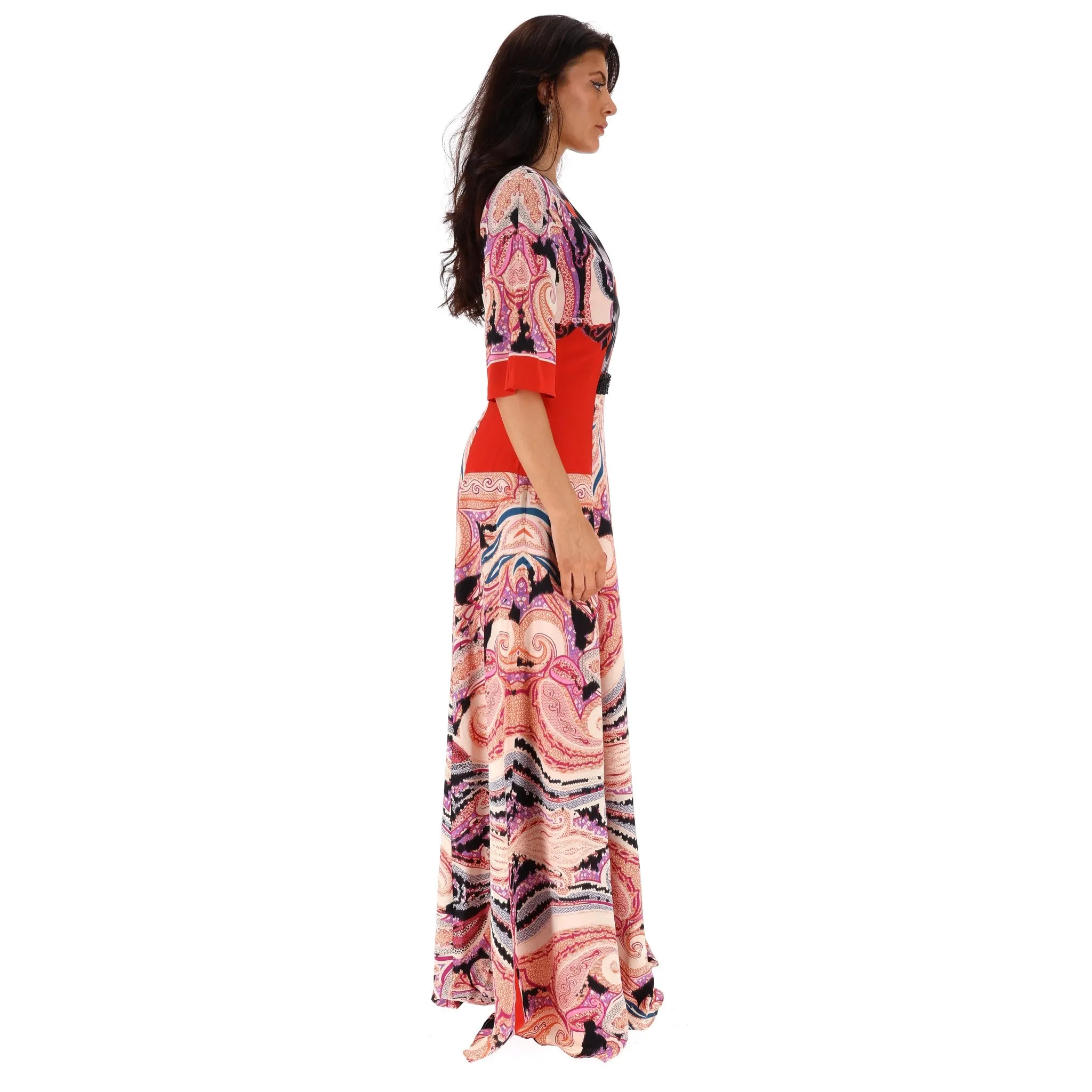 Etro Paisley Print Silk Maxi Dress. Size 42IT