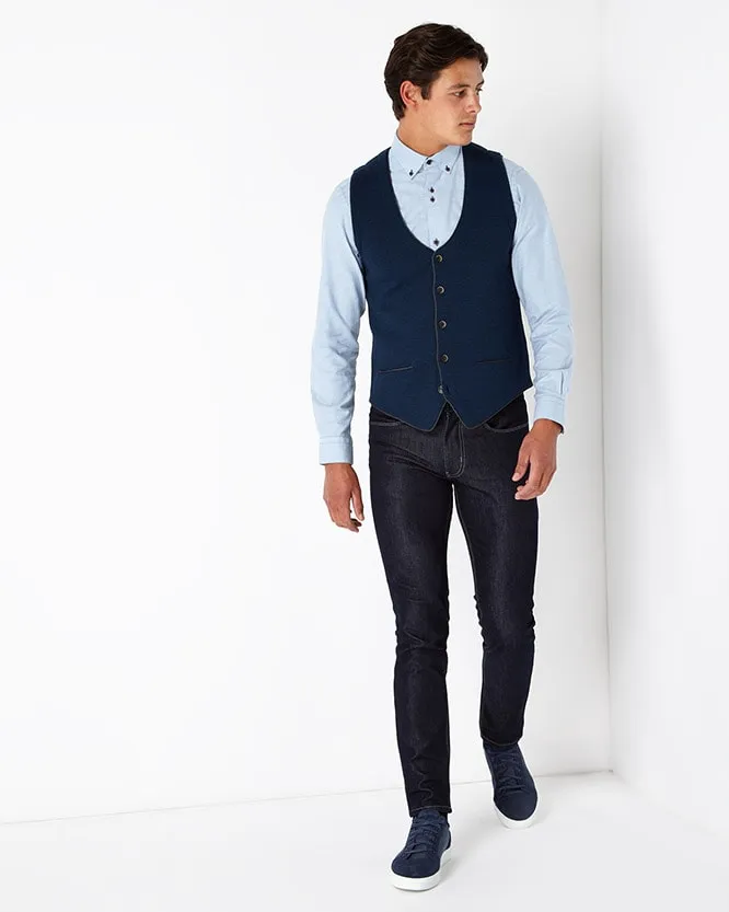 Fine Gauge Merino Wool-Blend Knitted Waistcoat