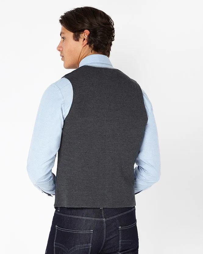 Fine Gauge Merino Wool-Blend Knitted Waistcoat