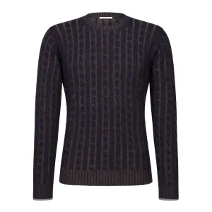 FRADI Maglia Sweater Uomo NAVY/BROWN