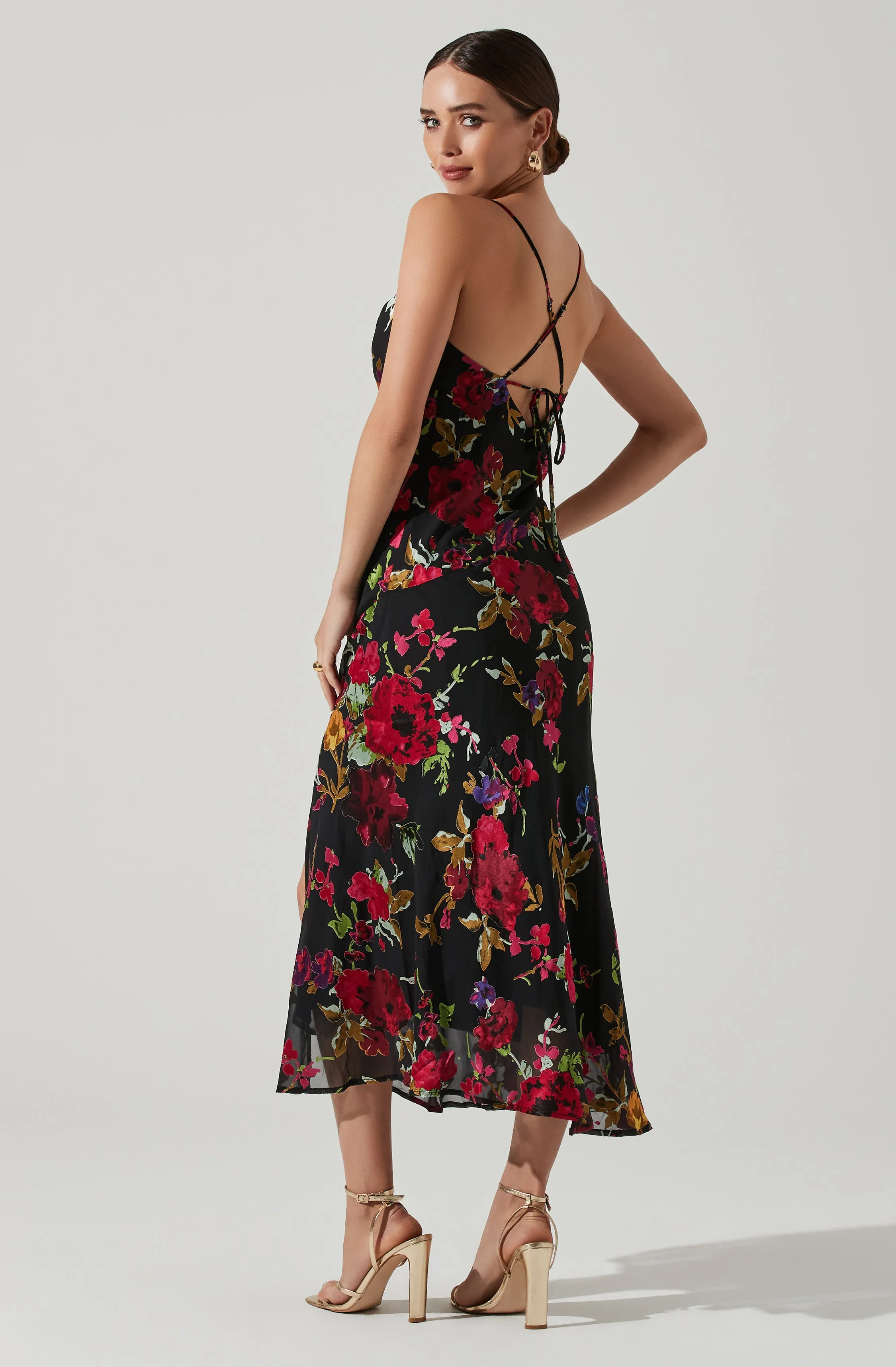 Gaia Floral Burnout Midi Dress