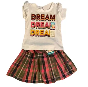 Girls Shirt Skort Dream Pink Plaid Set Size 12/18 Months NEW