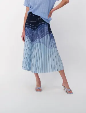 Gradient Plisse Pleated Skirt