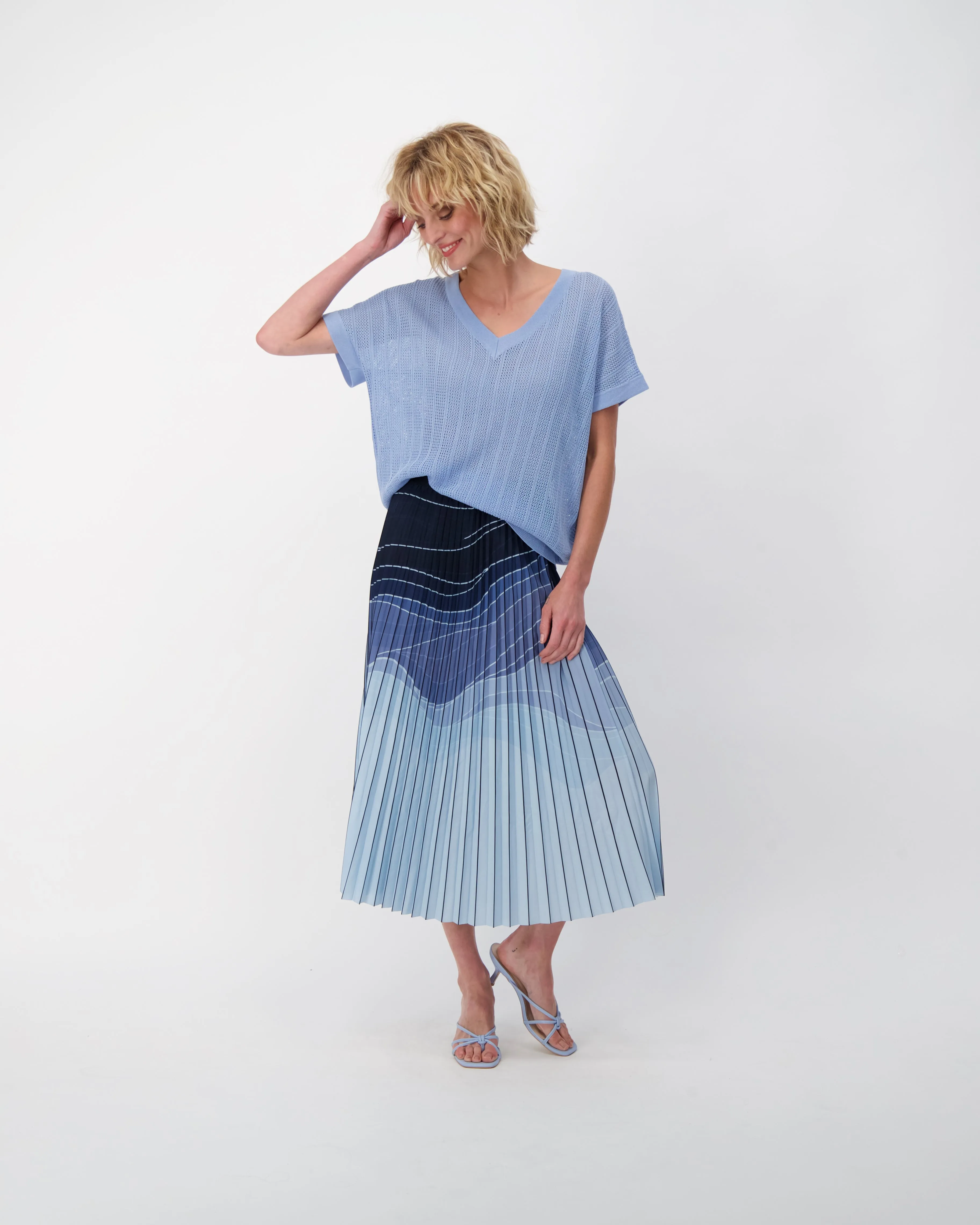 Gradient Plisse Pleated Skirt