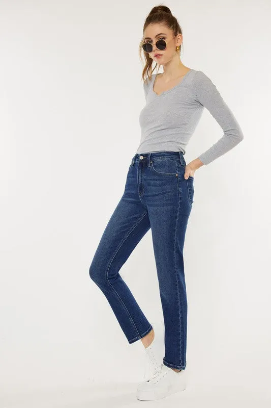 High Rise Slim Straight Jeans