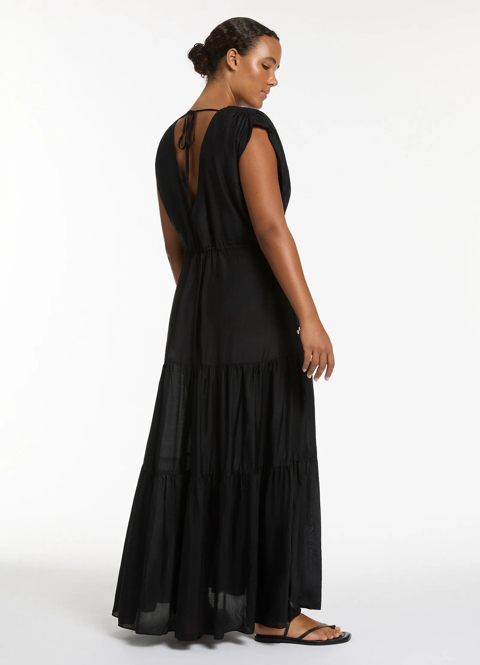 Jetset Tiered Maxi Dress - Black