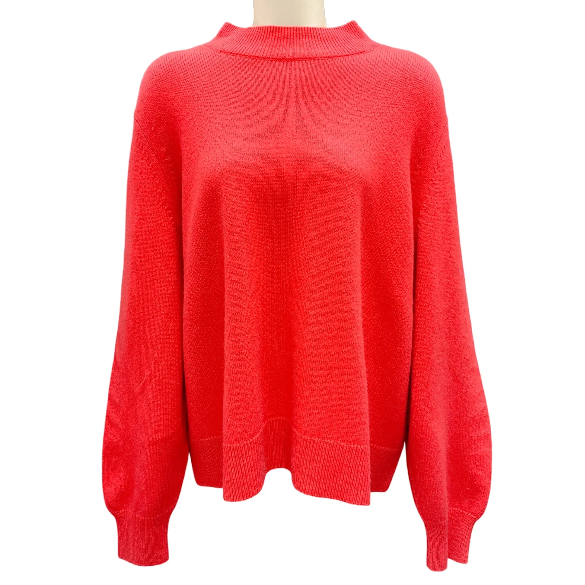 Lafayette 148 New York Vibrant Coral Cashmere Knit Sweater