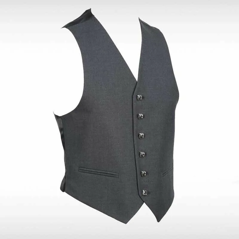 Mid Grey Contemporary Tweed Waistcoat