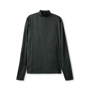 Mockneck Top In: Geo Green