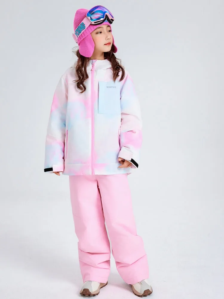 NANDN Kids Candy Color Gradient Snow Suits